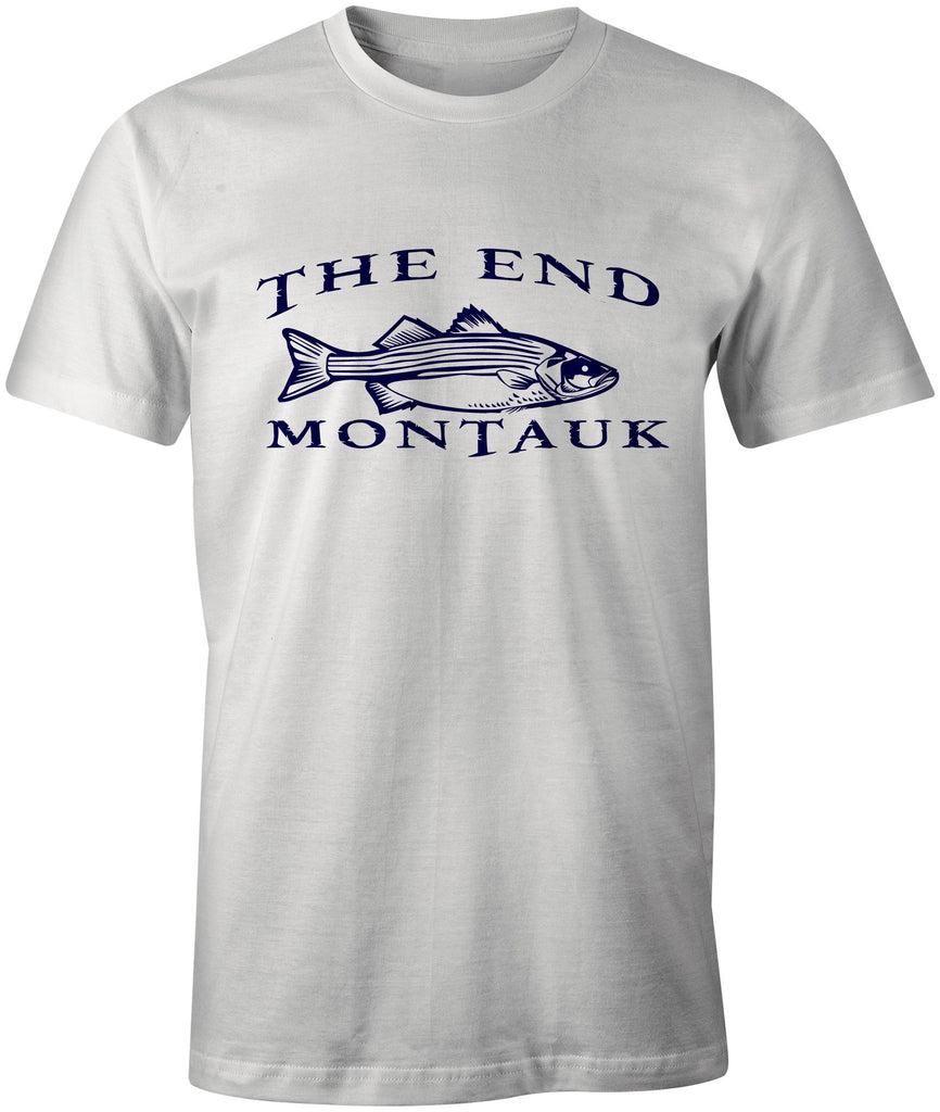 Ink Trendz® Montauk The End Striped Bass Fishing Tee T-Shirt