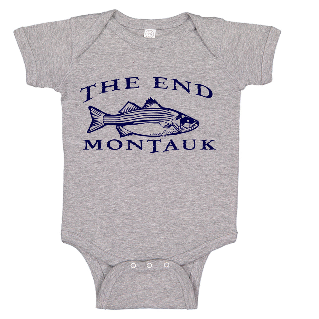 THE END MONTAUK Bass Fishing Cotton Baby Body Suit