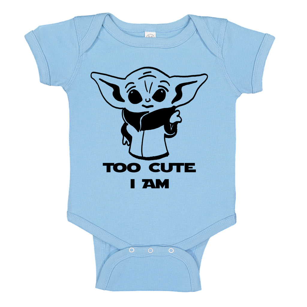 Ink Trendz® Too Cute Am I Baby Yoda Funny Baby One-Piece Bodysuit