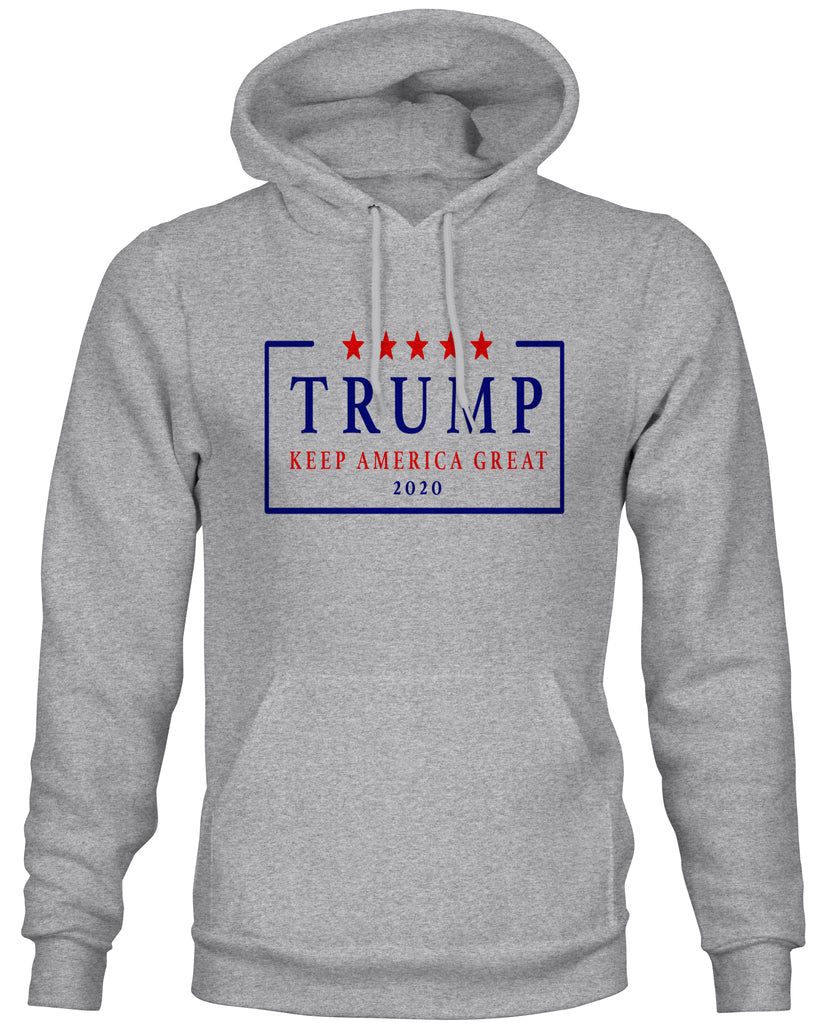 Ink Trendz® Donald Trump 2020 Campaign USA Keep America Great Hoodie Sweatshirt Heather Grey TRUMP, MAKE AMERICA GREAT AGAIN HOODIE, MAGA Hoodie