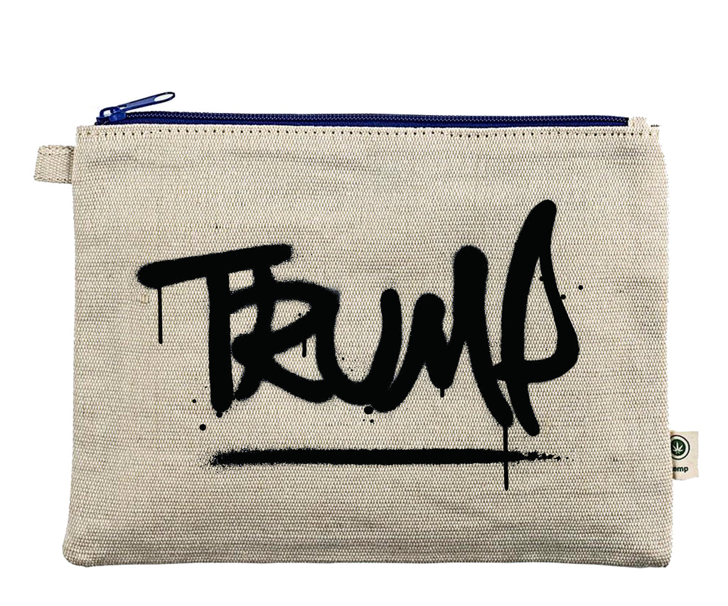 Ink Trendz® TRUMP Graffiti Spray Paint Zipper Hemp Pouch Bag