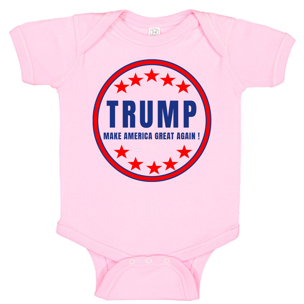 TRUMP Make America Great Again Patriotic Circle Logo  Baby Bodysuit