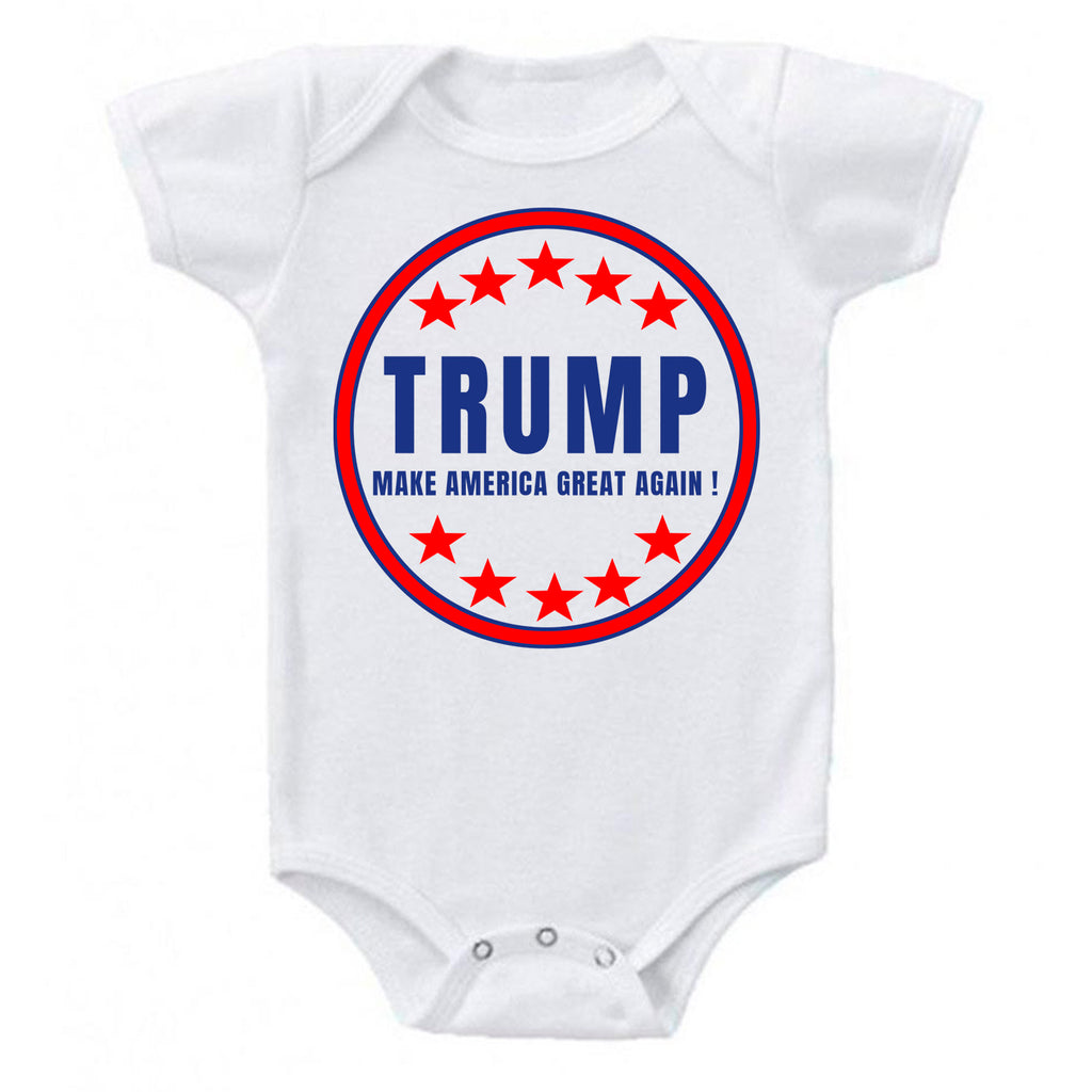 TRUMP Make America Great Again Patriotic Circle Logo  Baby Bodysuit