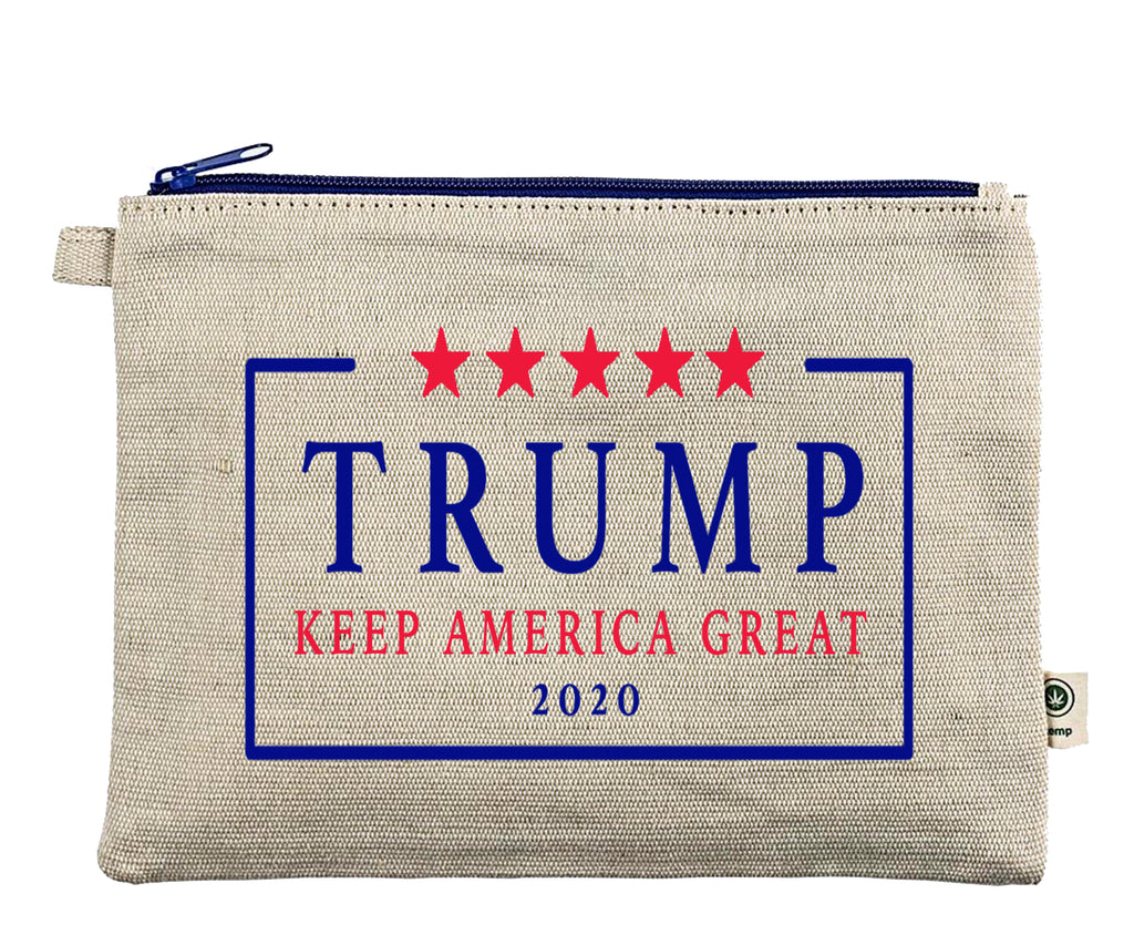 Ink Trendz® TRUMP 2020 Keep America Great MAGA Zipper Hemp Pouch Bag