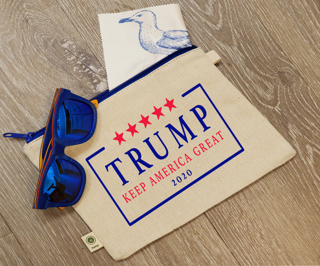 Ink Trendz® TRUMP 2020 Keep America Great MAGA Zipper Hemp Pouch Bag