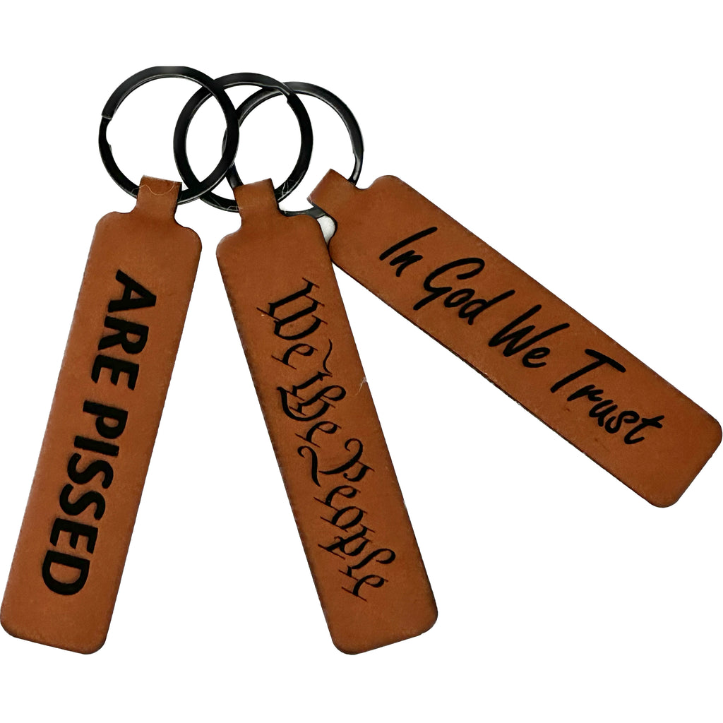 The Peoples Brigade We the People Are Pissed Faux Leather Key Chain, Second amendment key chain, 2A, We the people, we the people t-shirt, we the people accessories, FJB