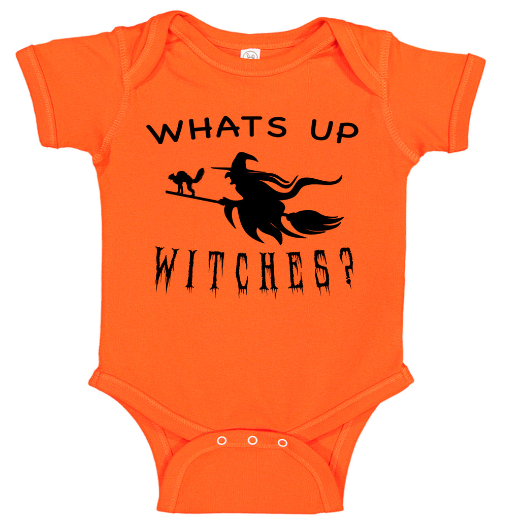 WHATS UP WITCHES Broom Stick Witch Themed Halloween Costume Bodysuit Romper