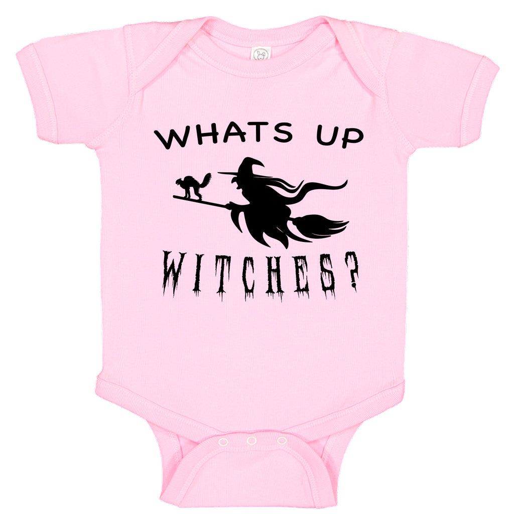 WHATS UP WITCHES Broom Stick Witch Themed Halloween Costume Bodysuit Romper