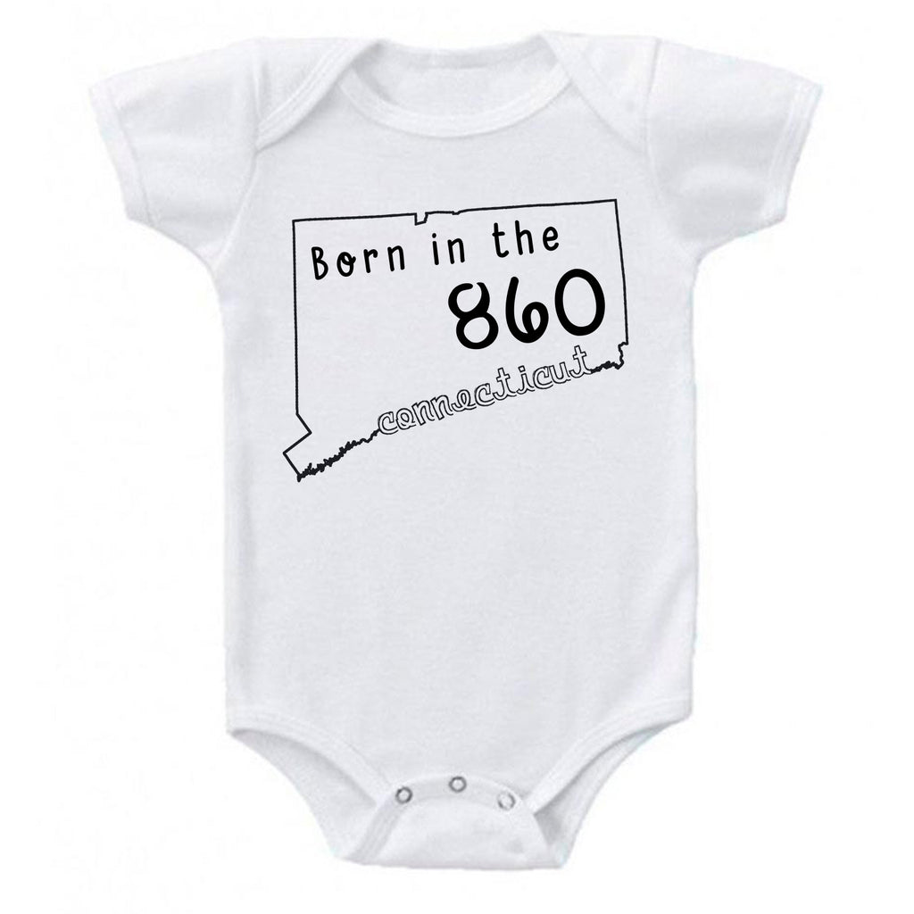 Born in the 860 Connecticut State Pride Baby Bodysuit Romper