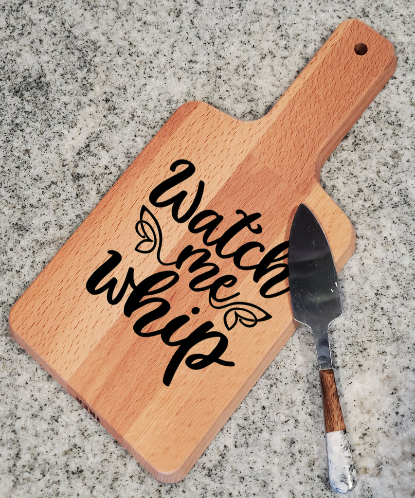 Ink Trendz Watch Me Whip Decorative Charcuterie Cheese Cutting Board