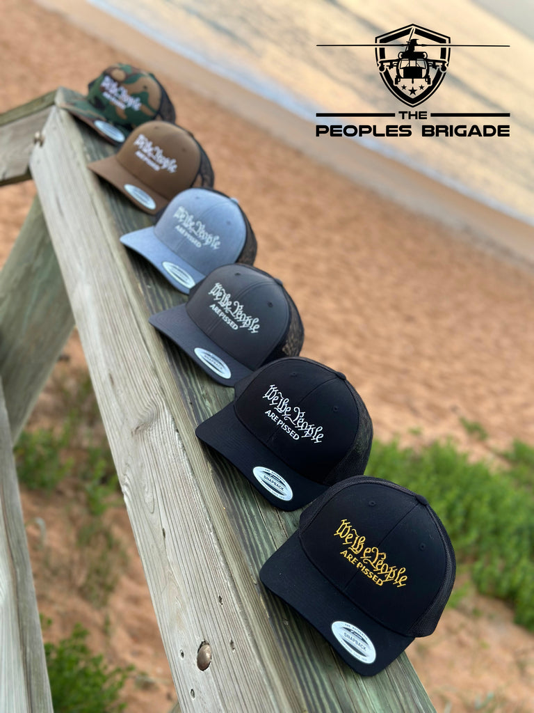 The Peoples Brigade We The People are Pissed Trucker Snapback Baseball Hat, Funny Parody Hat, FJB Hat, Trump Hat, We the People Hat Coyote Hat, Texas Hat