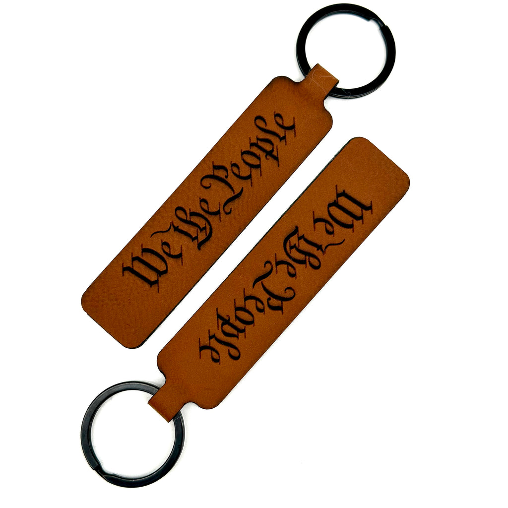 The Peoples Brigade We the People In God We Trust Faux Leather Key Chain