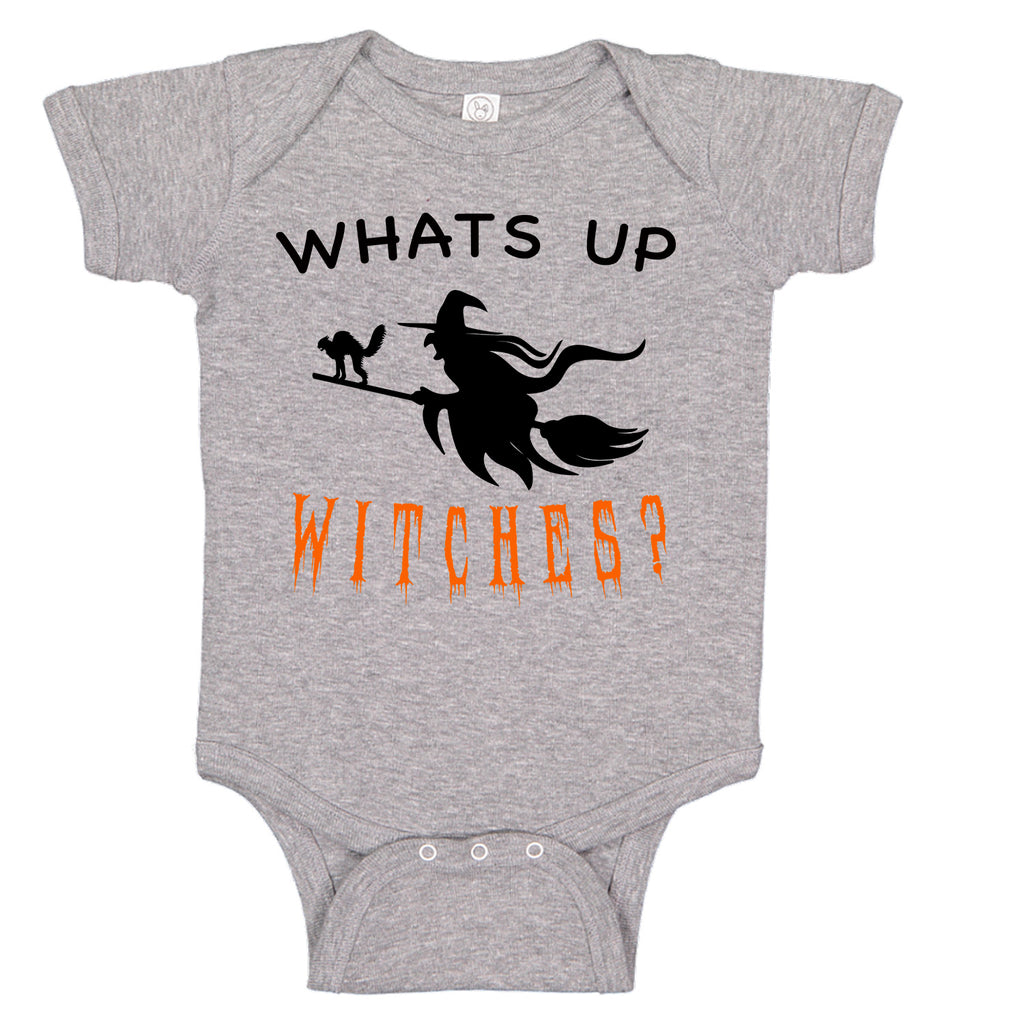 WHATS UP WITCHES Broom Stick Witch Themed Halloween Costume Bodysuit Romper