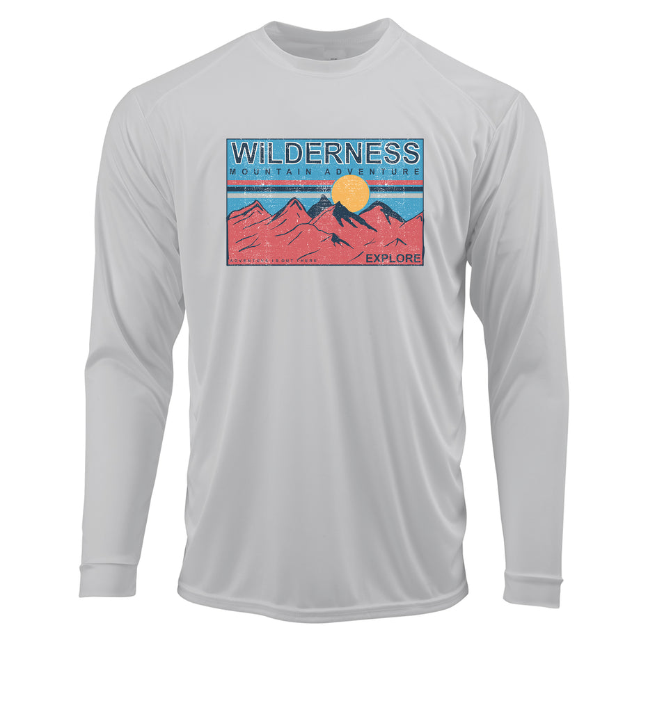 Ink Trendz Wilderness Mountain Adventure Vintage Hiking  UPF 50+ Dri-Fit Long Sleeve Performance T-Shirt