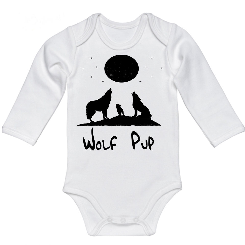 Wolf Pup Full Moon Baby Bodysuit