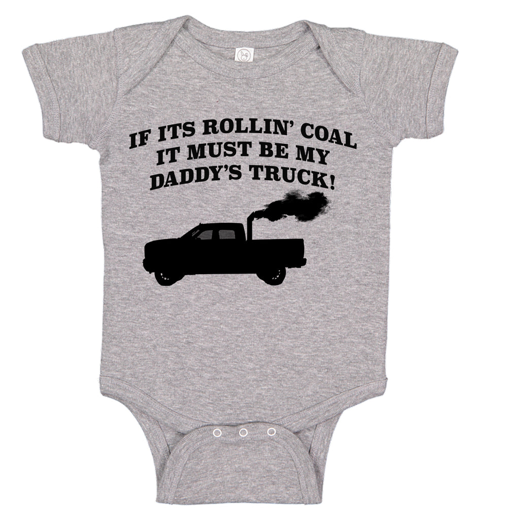 My Daddy's Rollin Coal 4x4 Diesel Pickup Truck Short Sleeve Baby Bodysuit