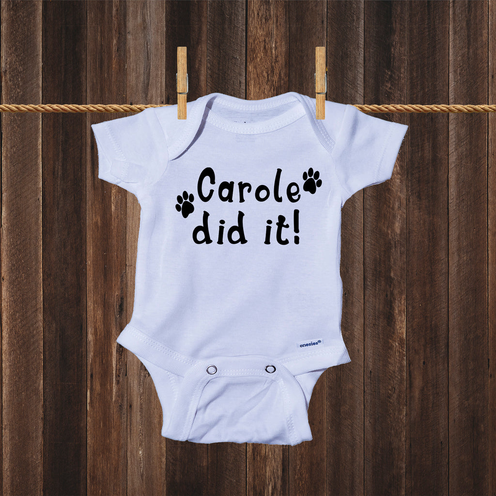 Ink Trendz® Carole Did It! Black Print Tiger King Themed Baby Onesie®  Tiger King Onesie, Tiger King Baby Bodysuit, Tiger King t-shirt, Carole Baskin T-Shirt