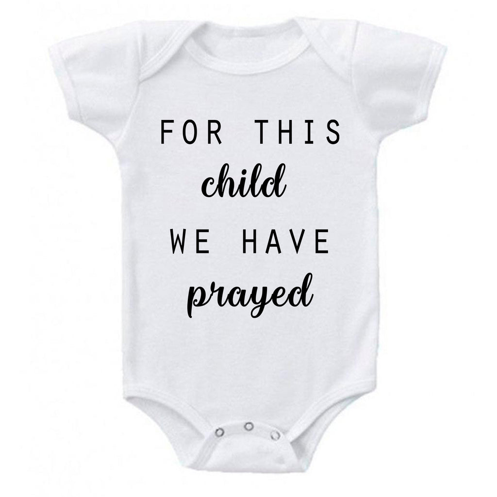 Ink Trendz® For This Child We Have Prayed Pregnancy Reveal Announcement Baby Romper Bodysuit