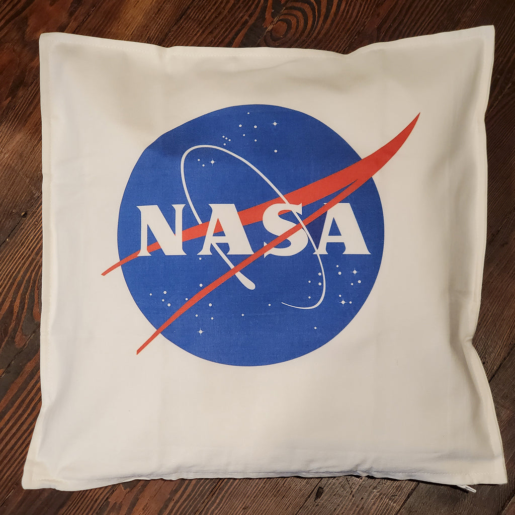 Ink Trendz® NASA Meatball Logo Signature 20" x 20" Decorative  Throw Pillow for those Space and Nasa Lovers