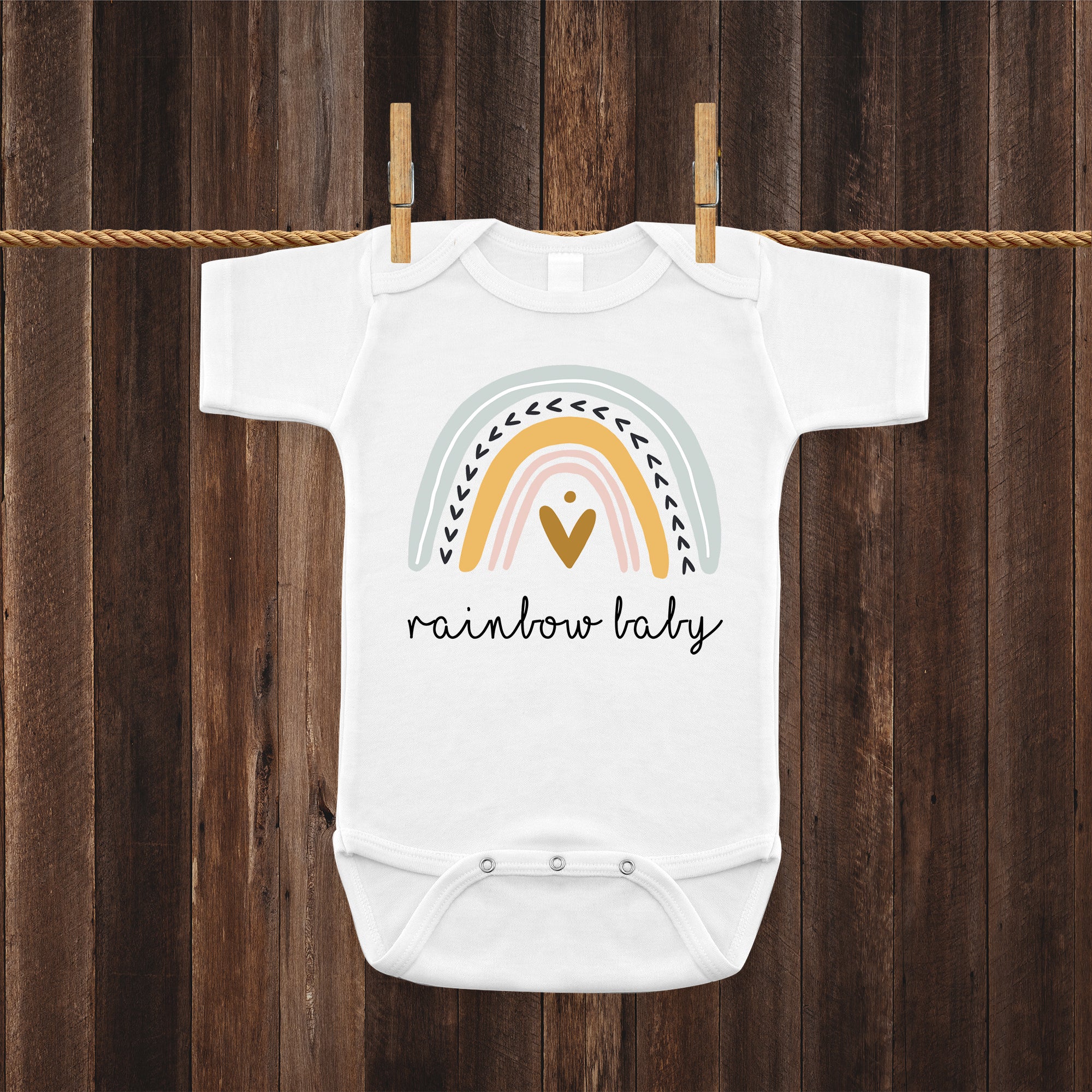 Ink Trendz® Rainbow Baby Pregnancy Reveal Announcement Baby Romper