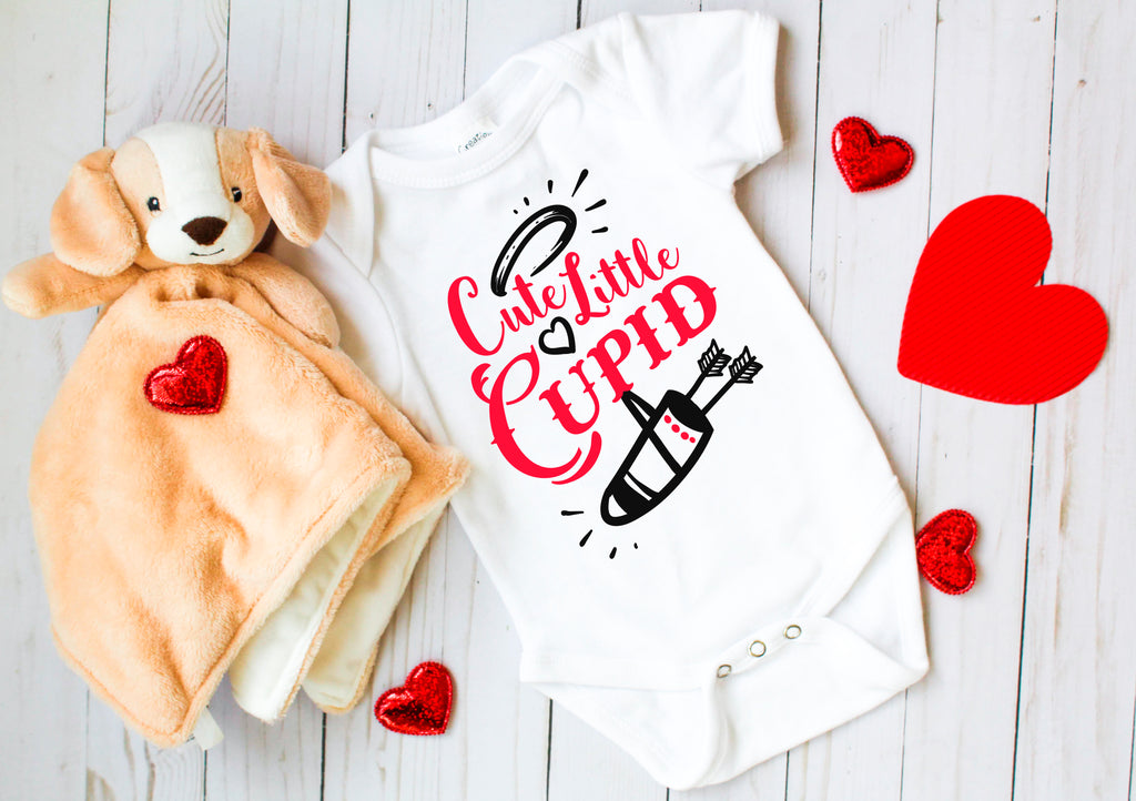 Ink Trendz® Cute Little Cupid Valentines Day Infant - Toddler Baby Bodysuit